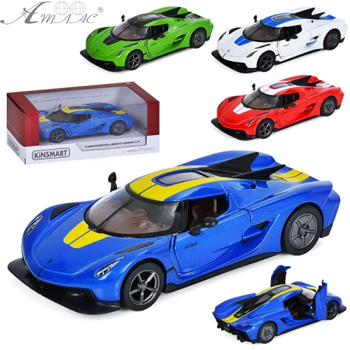 Машинка Kinsmart Koenigsegg Jesko Absolut зі смужками метал  KT5473FW