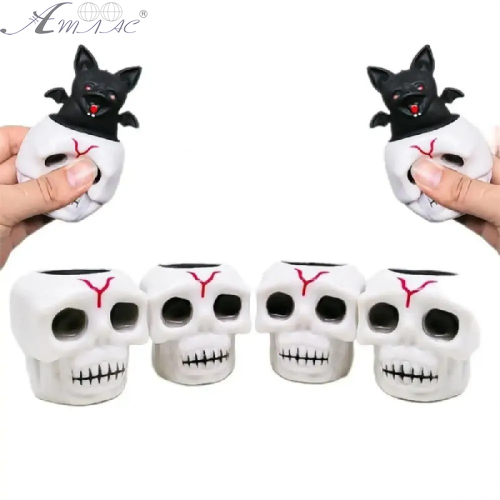 Игрушка прикол Летучая мышь в белом Черепе 6 х 4 см  13404 фото 2