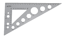Трикутник 22 см великий із транспортиром сірий  AS-0619