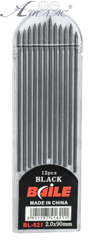 Грифель для цангових олівців Baile графіт 2 х 90 мм 12 шт BL-621