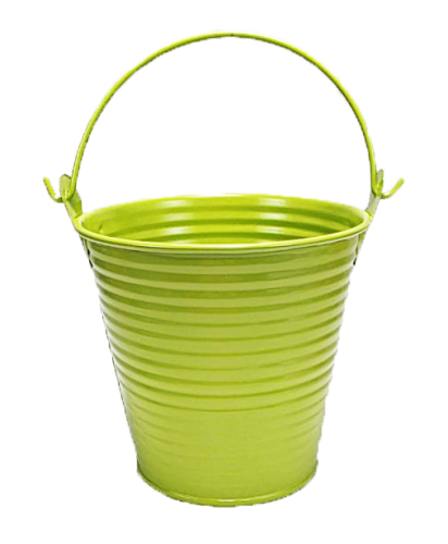 Ведерко Декоративное металл  9,5 х 9,5см Диз № 2 много полос Салатовое  00997