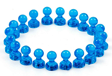 Магніт неодимимовий Пішак прозорий для дошки 16х11мм 1шт Блакитний  07156