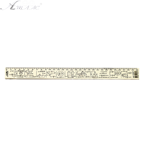 Лінійка 30 см Геометрія сніжно-біла в упаковці AS-0611, К-9057