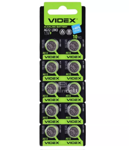 Батарейка таблетка G12, LR43 Videx 1,5V d=11.6*4.2мм 2021р!!!  13250