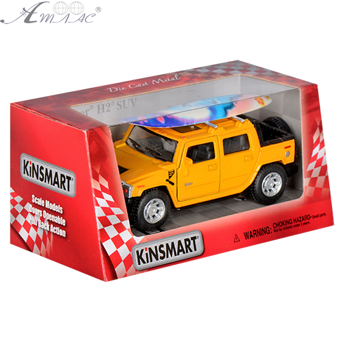 Машинка Kinsmart Hummer H2 SUТ 2005, с дошкою для серфінгу  KT5097WS