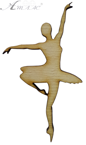 Фігурка фанерна - Балерина на одній нозі 7 см AS-4605, В-0262