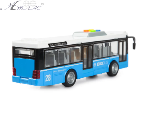 Іграшка Автобус Shuttle Bus Сині двері світло звук 28 см  WY910АВ фото 2