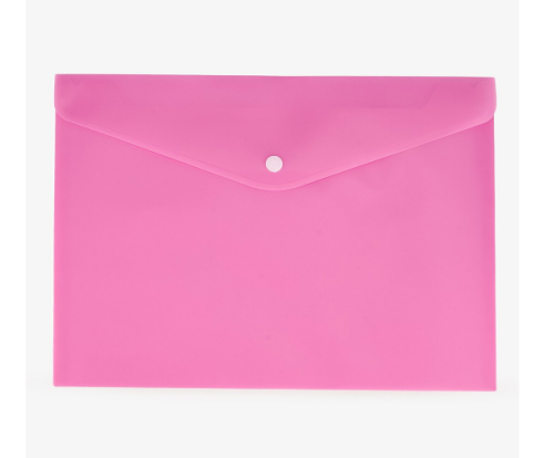 Папка на кнопке А4 Розовая  09534