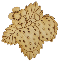 Фігурка фанерна - Полуниця з листям 6.5 см AS-4656, В-0145