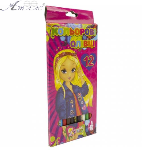 Олівці кольорові 12 кольорів Незнайка 081910 Олівці кольорові 12 кольорів Незнайка 081910