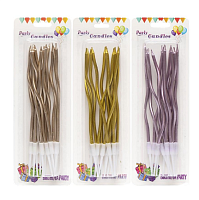 Свечи набор, 12 шт свечек, 12 шт держателей, 15см в блистере 1049