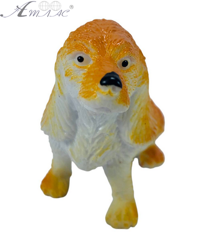 Игрушка Силиконовая тянучка собака Спаниэль бело-оранж.9см  08675