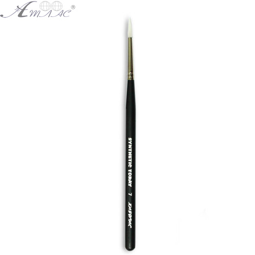 Кисть синтетическая круглая Synt.Toray № 7 черная, толстая ручка 18 см 1211 Кисть синтетическая круглая Synt.Toray № 7 черная, толстая ручка 18 см 1211