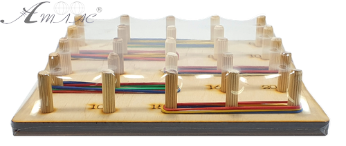 Іграшка розвиваюча Планшет Математичний 20 х 20 см з Цифрами, 25 Дерев' яних стійок + 15 гумок AS-7148 фото 2