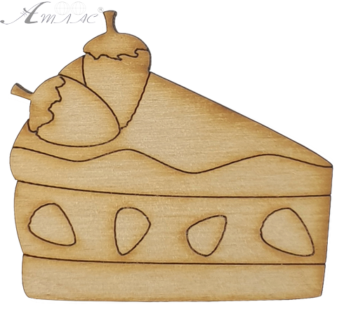 Фігурка фанерна - Тортик з полуницею 6.5 х 5.8 см AS-4757, В-0158