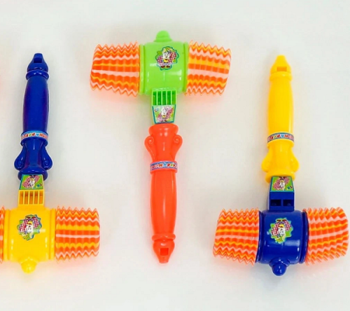 Игрушка Молоток пищалка 25 см в сетке  7777