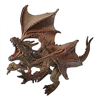 Іграшка Дракон фігурка Коричневий з крилами 16см гума 15730