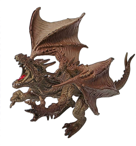 Игрушка Дракон фигурка Коричневый с крыльями 16см резина  15730