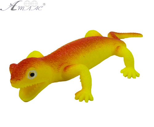 Іграшка Силіконова тягнучка Ящірка жовта 15см  08546