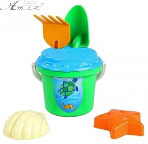 Іграшка Пластикова Лопатка, Відро, Граблі, Сито, 2 паски Орион 665