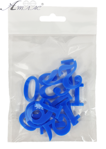 Пластиковые Цифры арабские 12шт синие 3мм h=3см AS-0077 Пластиковые Цифры арабские 12шт синие 3мм h=3см AS-0077