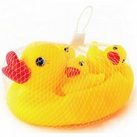 Іграшка Піщалка Качка з каченятами 3шт в сітці  04619