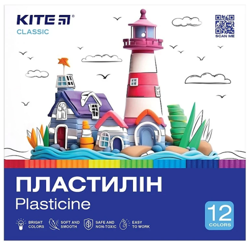 Пластилин Kite Classic 12 цветов 240 гр К-1086 Пластилин Kite Classic 12 цветов 240 гр К-1086
