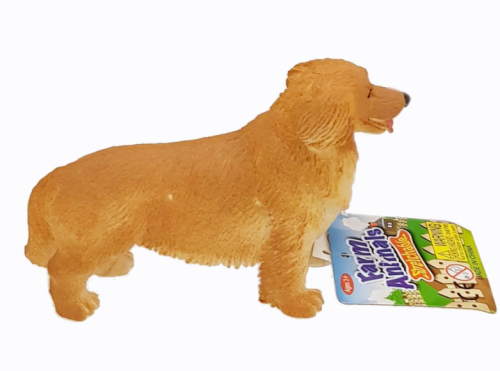 Игрушка Силиконовая тянучка собака Ретривер коричневый 13см  02306 фото 2