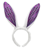 Игрушки Обруч Ушки Зайки меховые с пайетками 26см фиолетовые  14668