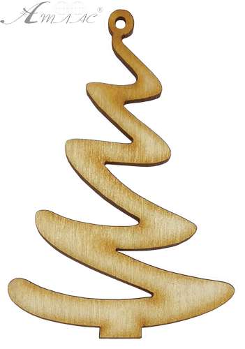 Фігурка фанерна - Ялинка маленька зигзаг 7 см AS-4642, В-0259 Фігурка фанерна - Ялинка маленька зигзаг 7 см AS-4642, В-0259