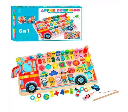 Игрушка Деревянная Друг Пожарник мульти доска  MD1960 фото 2