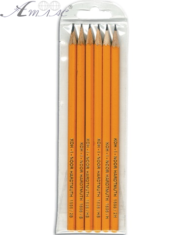 Олівці графітні набір Koh-i-Noor 6 шт 2H, H, HB х 2 шт, B, 2B 1570/06