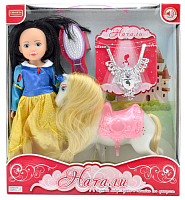 Лялька Наталі з конем + аксесуари 35 см А0486