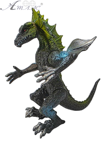 Іграшка Дракон фігурка Сірий з жовтим стоїть 16см гума 18166 Іграшка Дракон фігурка Сірий з жовтим стоїть 16см гума 18166