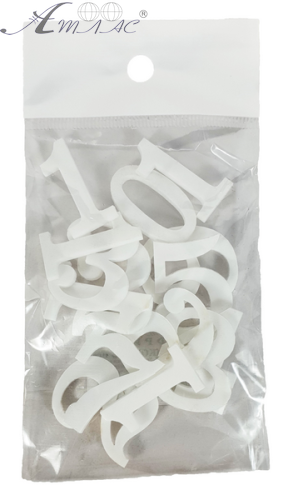 Пластиковые Цифры арабские 12шт белые 3мм h=3см AS-0079