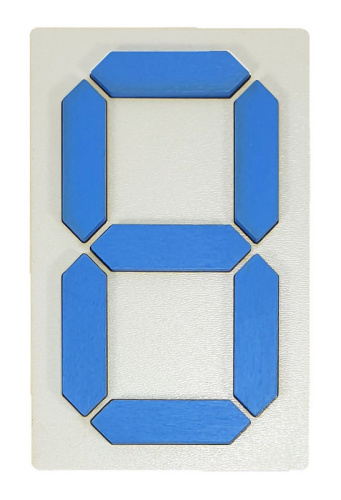 Цифра из 7 сегментов с ямками  93 х 148 мм  AS-7124 