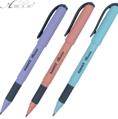 Ручка кулькова, пише-страє, Axent Illusion синя AG1094-02А фото 2