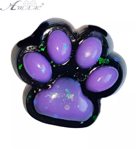 Игрушка антистресс Сквиш - Лапка черно - фиолетовая 7 см 08614