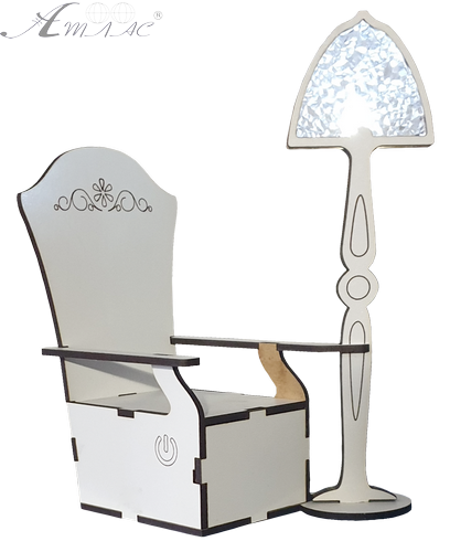 Крісло з торшером, сенсорний вимикач, МДФ 11 х 14 х 20 см AS-5535, Е-052