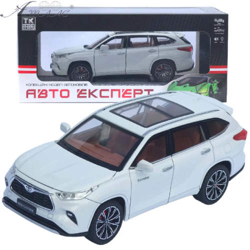 Машинка Автоексперт Toyota Highlander біла 20см двері світло звук  1980-08