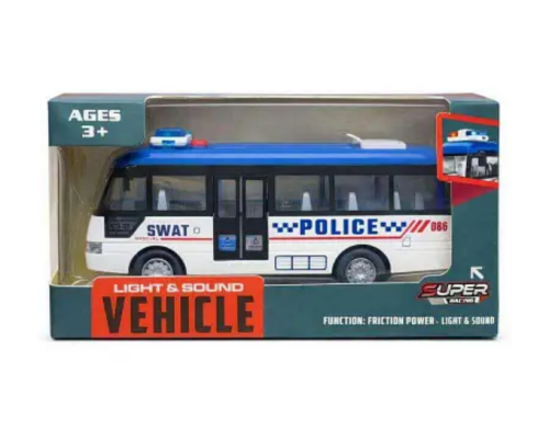 Игрушка Автобус Police пластик 18 см в коробке  YM-9906В фото 3