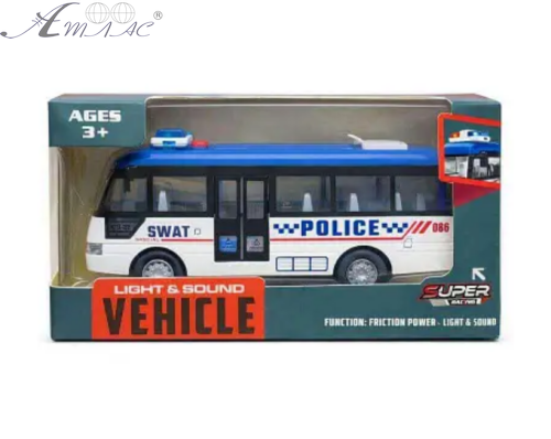 Іграшка Автобус Police пластик 18 см у коробці  YM-9906В фото 3