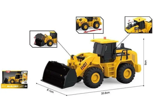 Игрушка Погрузчик с ковшом 20см Builder свет звук  WY1101A