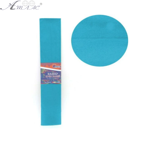 Бумага гофрированная Голубая светлая 50х200см 55% цена за 10шт  KR55-8032