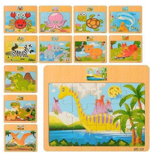 Игрушка Деревянная Пазл животные, транспорт 17 х 15см  1090