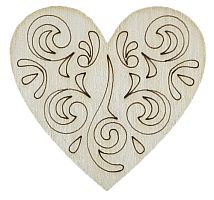 Фигурка фанерная - Сердце с ажурным рисунком 6 х 6 см AS-4734, В-0281