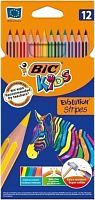 Карандаши цветные BIC 12 цветов, Kids Evolution Stripes 9505221