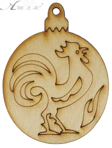 Фигурка фанерная - Елочный шар с петушком вправо 6 х 8 см AS-4772, В-0202 Фигурка фанерная - Елочный шар с петушком вправо 6 х 8 см AS-4772, В-0202