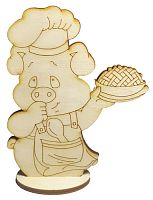 Фігурка фанерна - Порося № 21 на підставці 95 х 120 мм AS-4822, В-0371