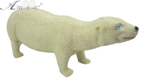 Іграшка силіконова антистрес, дикі тварини Ведмідь білий 13см  03341